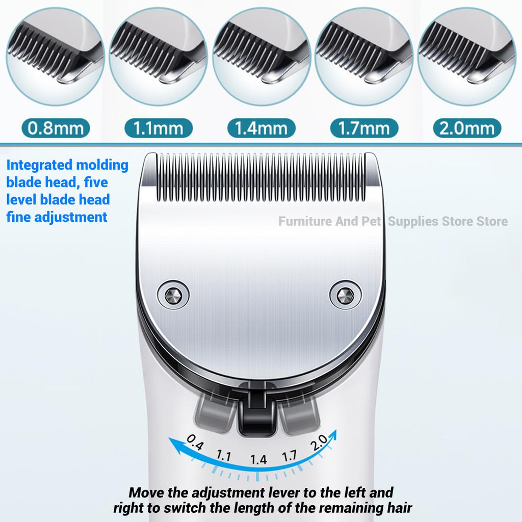 Pet hair clipper set dog electric hair clipper dog and cat hair trimmer waterproof and replaceable blade head pet 3-speed shaver