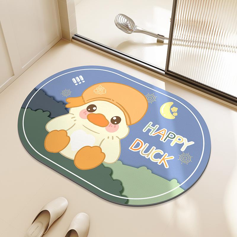 Bathroom floor mat, bathroom diatom mud absorbent mat, door mat entry non-slip bathroom quick-drying non-slip carpet