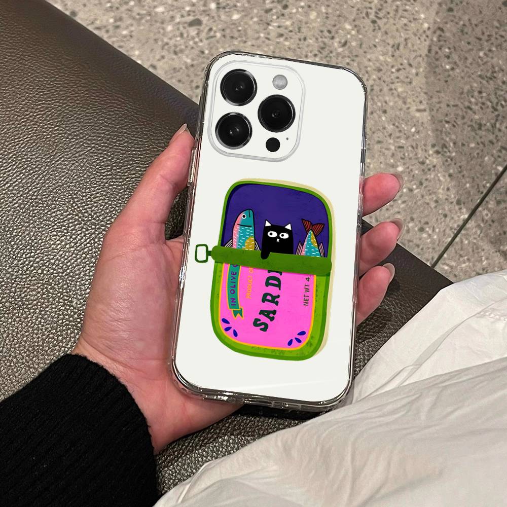 

Fish Funny Sardines Phone Case For iPhone 17,16,15,14,13,12,Pro,Max,Plus,E,Air Transparent Cover iPhone17