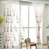 1PC LOZUJOJU 10-20% Blackout Rural Style Cartoon Pink Daisy Embroidered White Sheer Curtain for  Living Room Bedroom Window Decoration Home Decor
