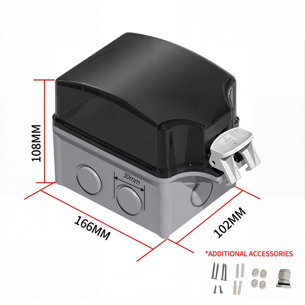 IP66 Waterproof ABS Plastic Junction Box - Gray for Outdoor Power Distributionoutdoor rainstorm proof