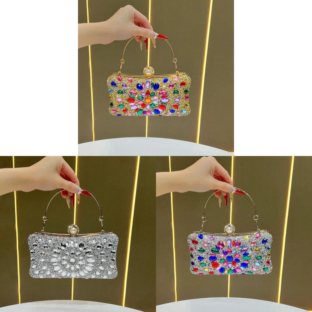 Pochette da sera con decorazione di strass per eventi formali