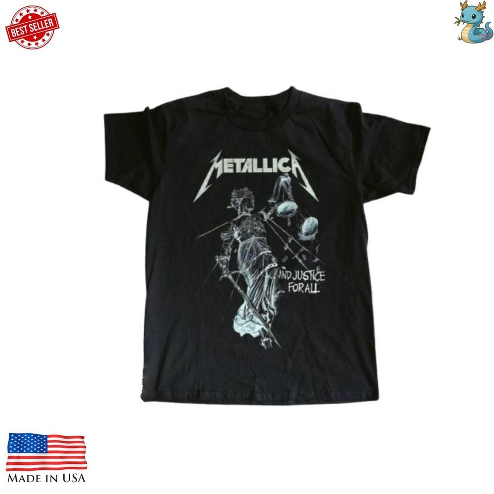 

Футболка Metallica And Justice For All Винтажная футболка хэви-метал группы Рок-концерт Унисекс футболка XXXXL