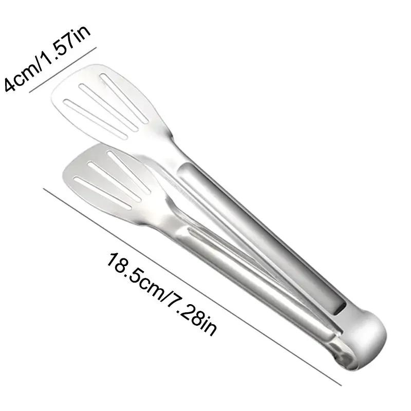 Anti Heat Salad Bread Serving Tongs, Barbecue Tongs, Non-Stick Food Tongs, Stainless Steel BBQ Tool, Bread Clip