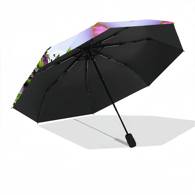 1pc Butterfly Flowers Automatic Umbrella | Portable Foldable 8-Rib Manual Open, Cute Birthday & Holiday Gift for Outdoor Yy260107117