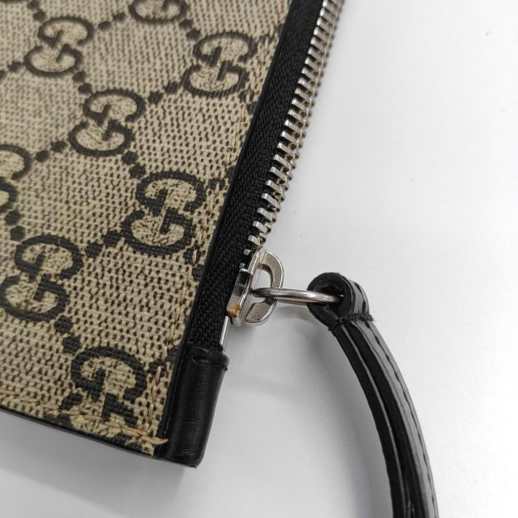 [Pre-Owned] Bee Print Logo Detachable Wrist Strap Canvas And Leather Medium Clutch - Very Good #1U2H4QG