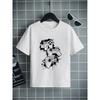European sizes  Boys' Game Controller Graffiti Print T-Shirt, Black Crew Neck Short Sleeve, Cool Gaming Style Top