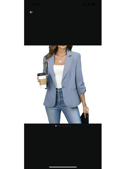 

2025 Пограничный Осенне-Зимний Женский Костюм на Одной Пуговице с Подкладкой, Плиссированный, с Рукавом Семь Восьмых XXL светло-синий