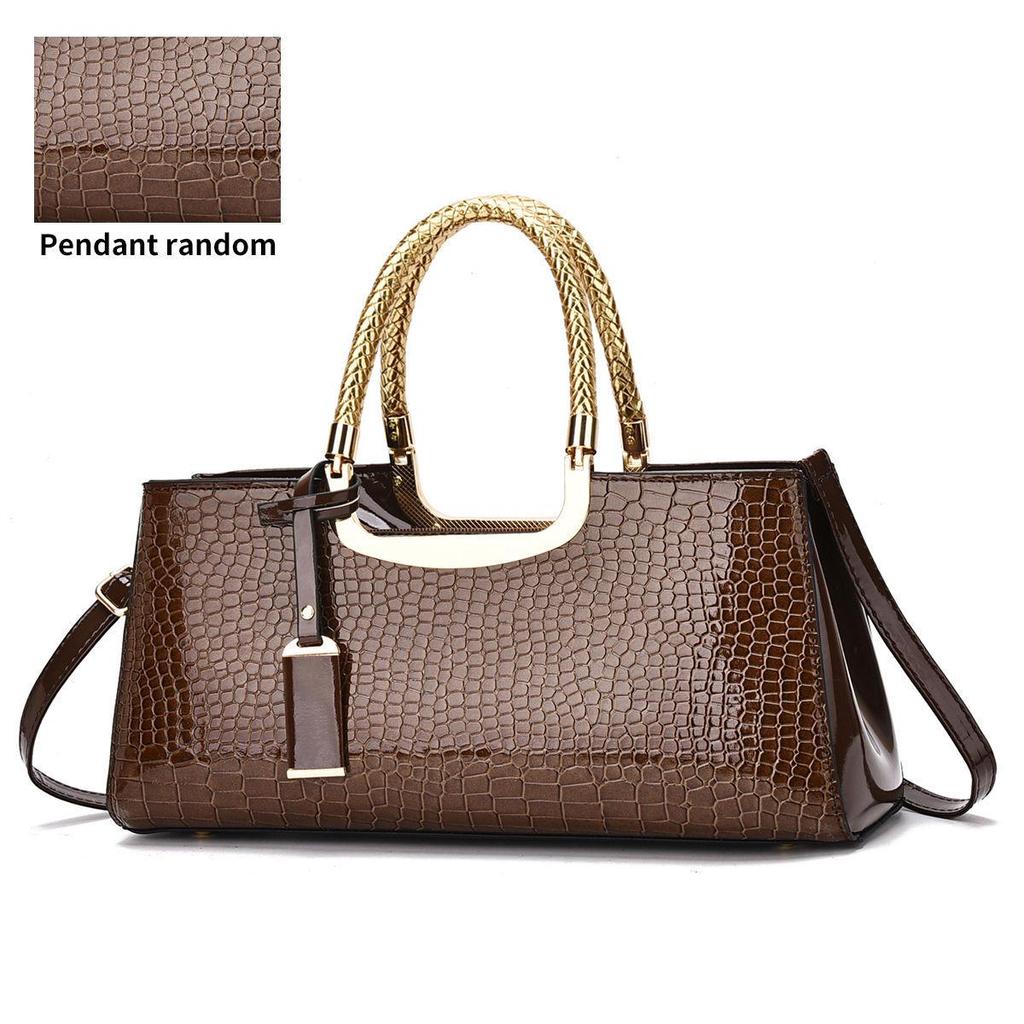 Red Patent Leather Crocodile Pattern Women's Wedding Crossbody Handbag