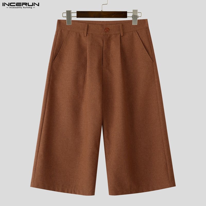 INCERUN Two-piece Suits Men Sleeveless Thin Waistcoat and Cropped Pants Sets