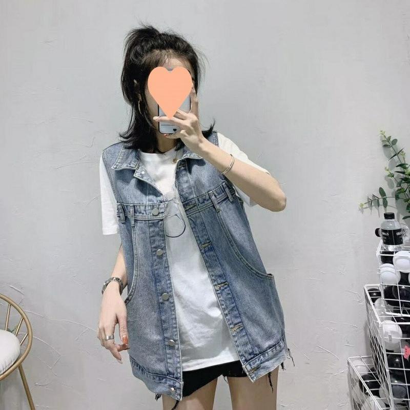 Весенне-осенний жилет-сетка большого размера, жилет-бык, женский свободный жилет, куртка, жилет на все случаи жизни, тренд 3XL светло-синий