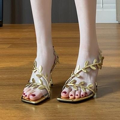 Fashion 2025 New Street Style Fashion Transparent Pointed Toe Women Sandals Street Prom Thin Heels Shoes Summer Zapatos De Mujer