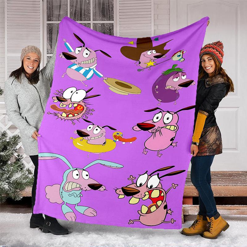 Courage the Cowardly Dog2 printed throw blanket—lightweight,soft,warm;versatile blanket for all seasons—perfect as &air-conditioning throw,nap blanket