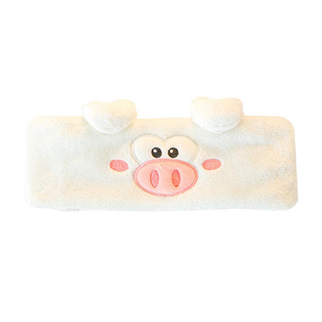 Elastic Women Shower Hairband Face Washing Headband Cute Piggy Plush Face Wash Hairband Home Makeup Headband