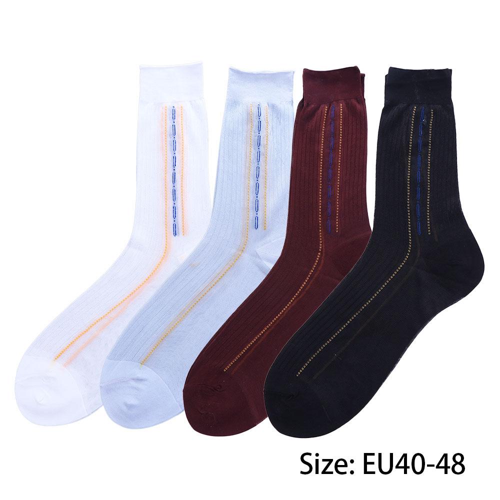 Für Männer Für Väter Einfarbige Lockere Haus-Arbeits Seidenstrümpfe Herrenstrumpfwaren Mittellange Socken Herrensocken