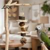 Natural Bird Chew Toys Parrot Toy, Pine Cone Wooden Blocks Dried Fruit Toy Enrichment Cage Accessories for Small Medium Parrots Foraging Biting