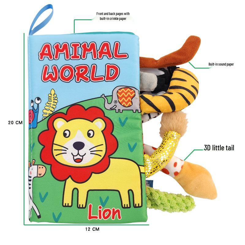 

AIPINQI Тканежная книжка с хвостами животных и шуршащей бумагой - Не рвущаяся детская игрушка
