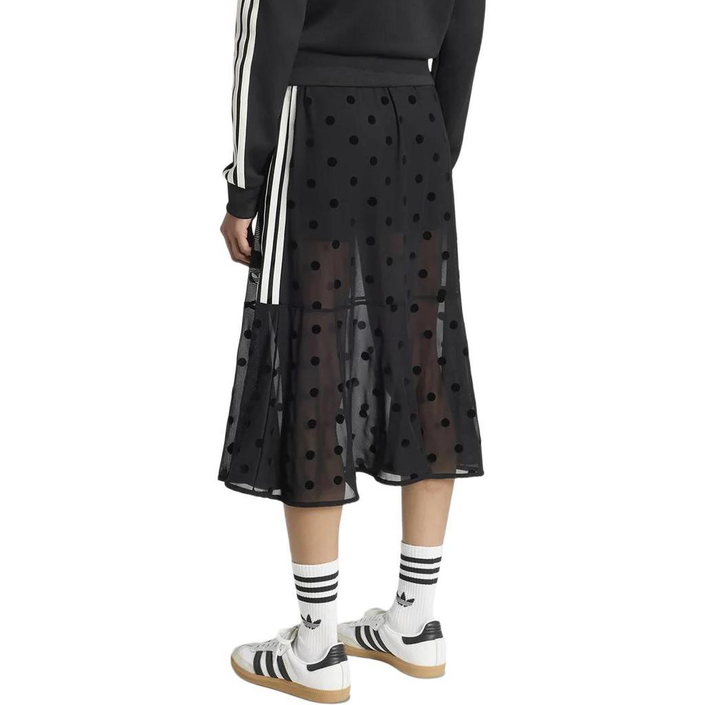 adidas Polka Dot Sheer Midi Skirt Black KV1177
