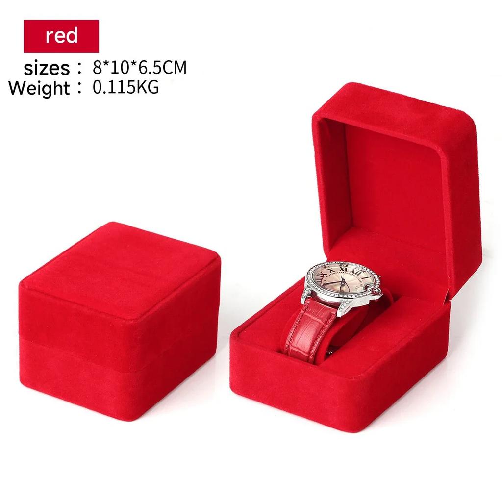 Watch Box Fashion Velvet Round Corner Smartwatch Clock Storage Case Jewelry Accessories Business Packaging Boxes