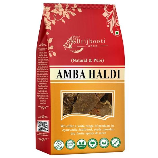 Birju Mahavir 400 GR AMBA HALDI - AMBIA HALDI - CURCUMA AROMATICA - WILD TURMERIC 400GM