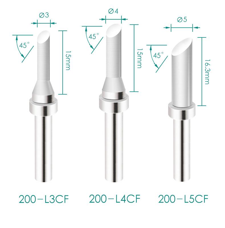 QUICK 203H Soldering Iron Tips 200-L Series: L1.5CF, L2CF, L3CF, L4CF, L5CF - Special Model