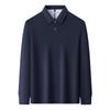 Men's Autumn 2025 Pure Cotton Pique Polo Shirt - Long Sleeve, Business Casual, Breathable