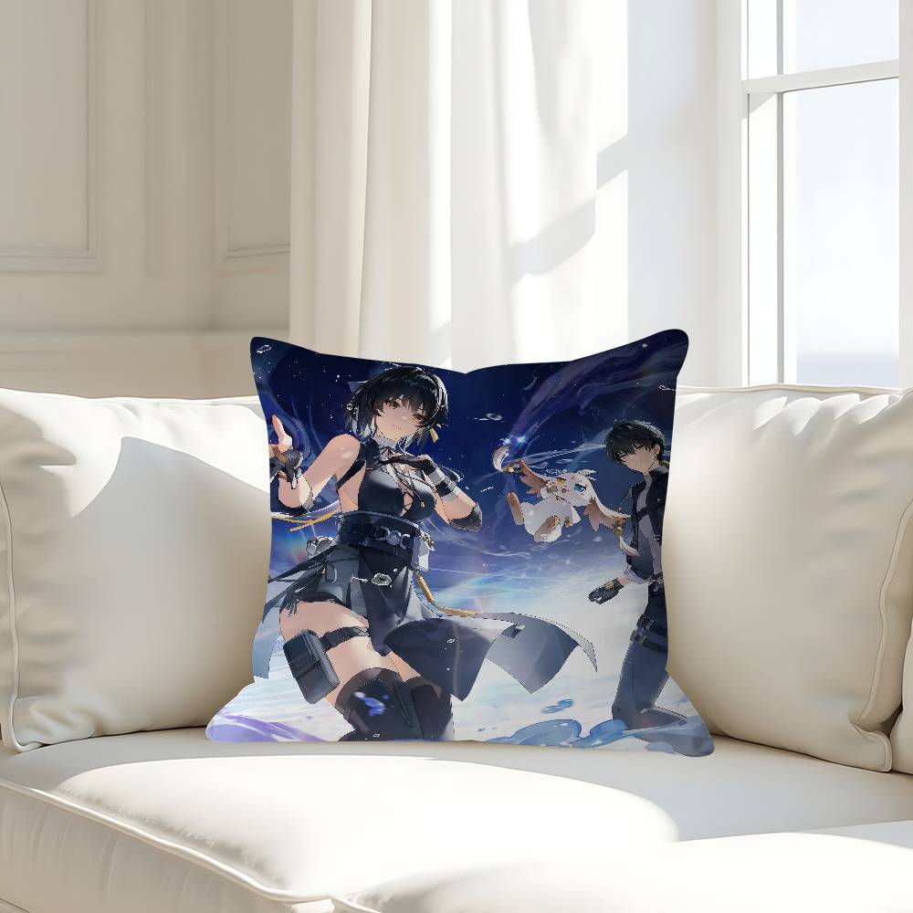 W-Wuthering Waves GameS Pillow Case Removable Washable Cushion Cover – All-Season Soft Linen