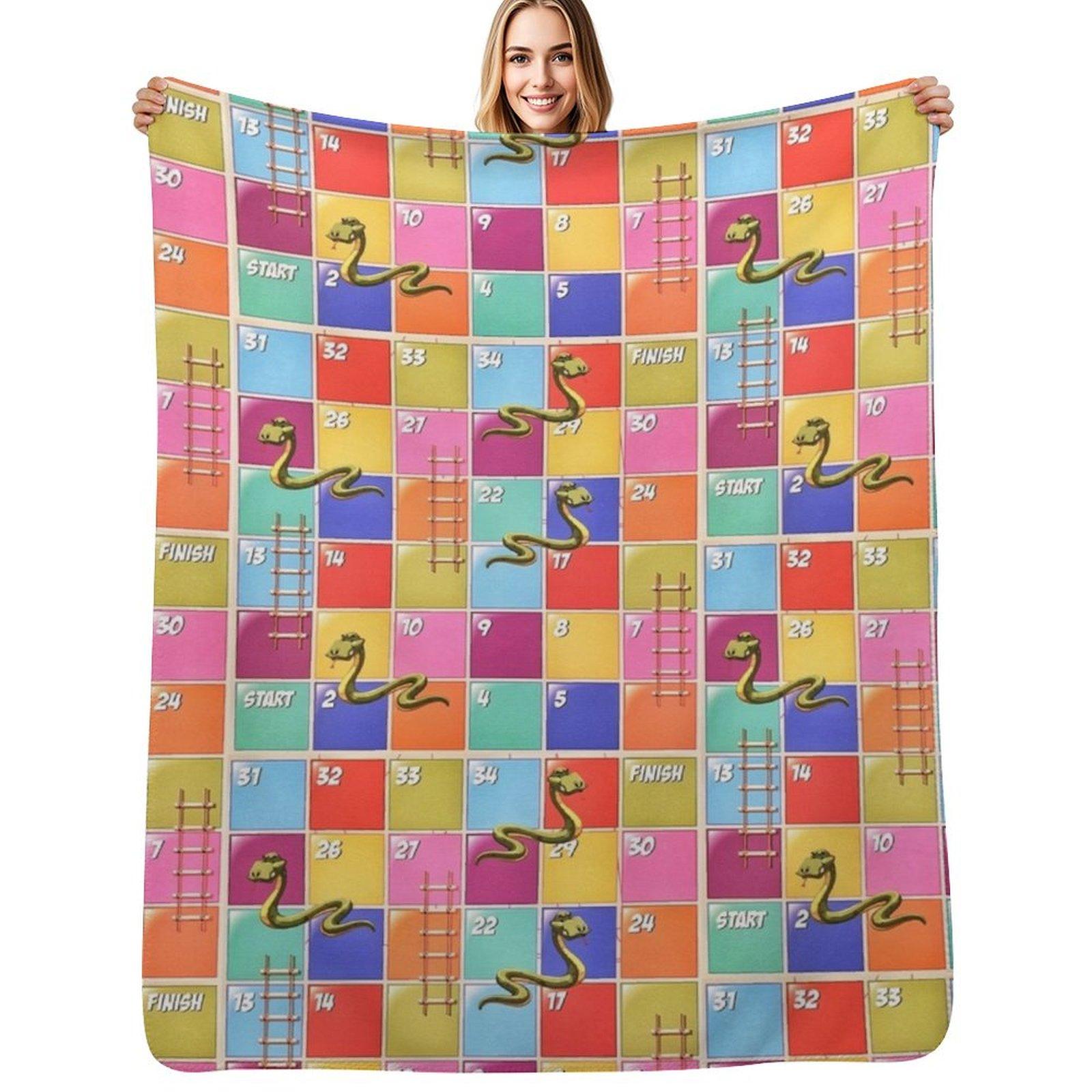 Snakes and Ladders Throw Blanket Lightweight Warm Blanket for Travel Camping Size: 75*100cm, Weight: 230 GSM