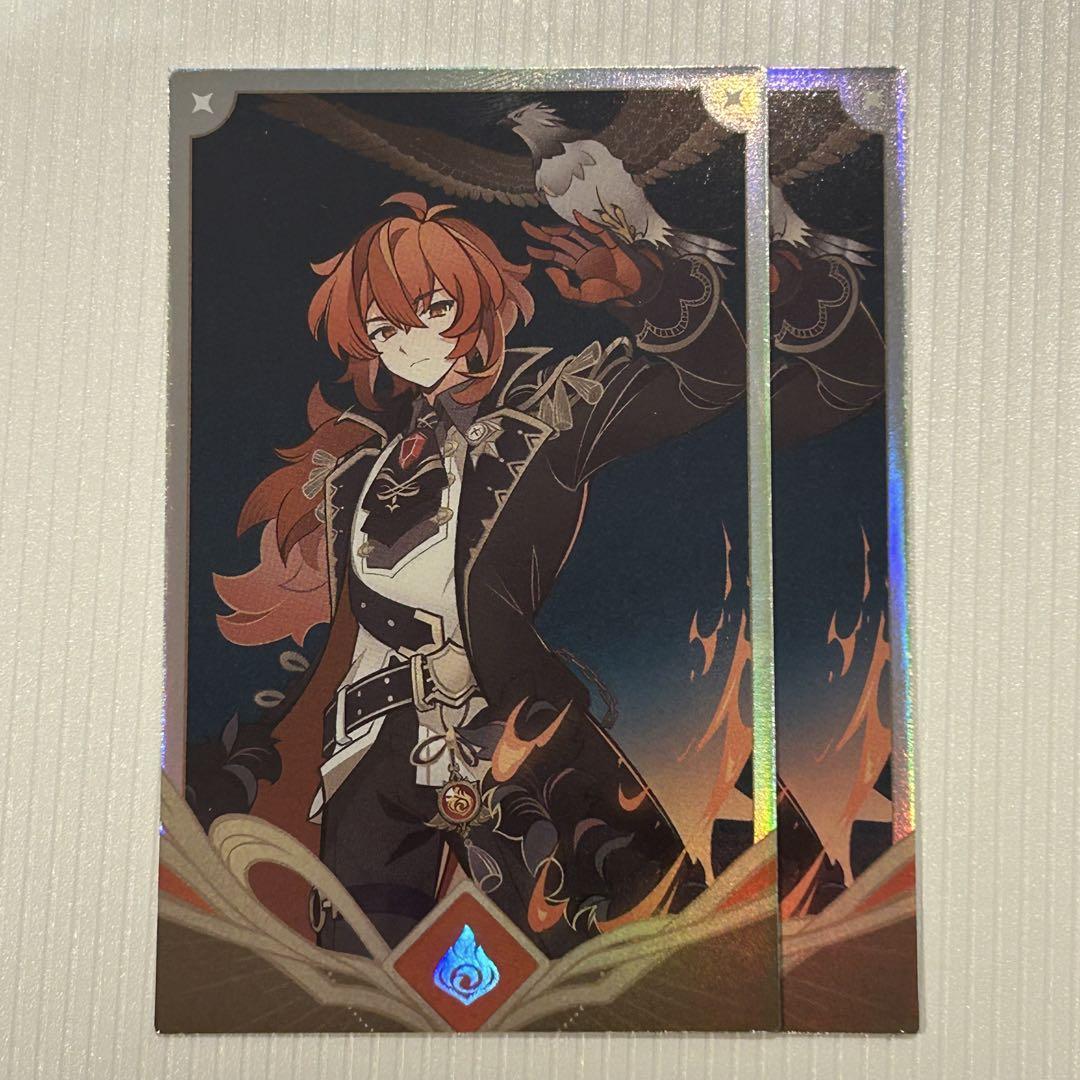 

[Б/У] Genshin Impact Корейское Кафе CAFE Seven Saints Summon Случайная Карта Дилюк 2 Карты