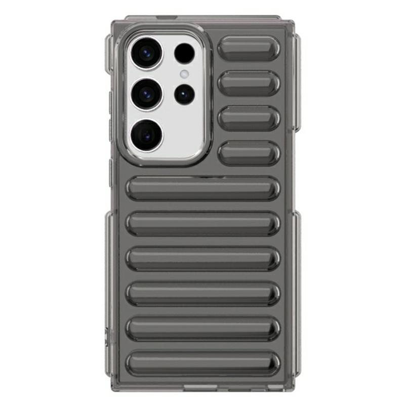 

Capsule Series for Samsung Galaxy S24 Ultra TPU Case Anti-Drop Ribbed Back Cover Transparent Grey