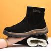 Bottes de Neige Intégrées en Peau de Mouton et Laine pour Homme Cuir Véritable et Fourrure Hiver Épaisses et Chaudes Résistance au Glissement pour Homme