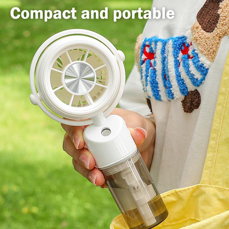 Rechargeable Handheld Misting Fan-Portable Battery Operated Water Mist Fan With 3 Adjustable Speed-Cooling Fan