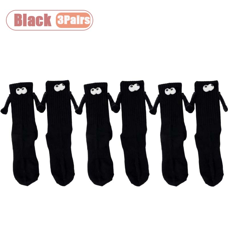 Xiaomi 1-10 Paar Magnetische Handhaltende Partner Socken Schwarz Weiß Mittelhoch Rutschfest Weich Atmungsaktiv Trendig Vielseitig für Damen Herren Geschenk