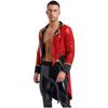Mens Halloween Circus Sequin Tailcoat Notch Lapel Long Sleeve Tuxedo Outerwear