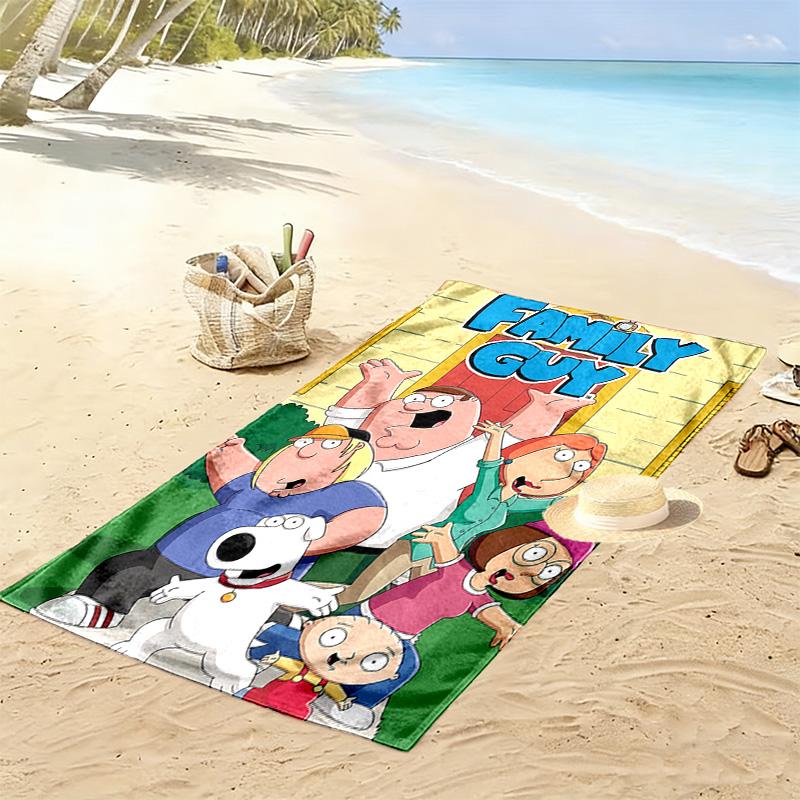 Family Guy Print Beach Towel, Large Soft Quick Dry Towel for Beach Camping Swimming