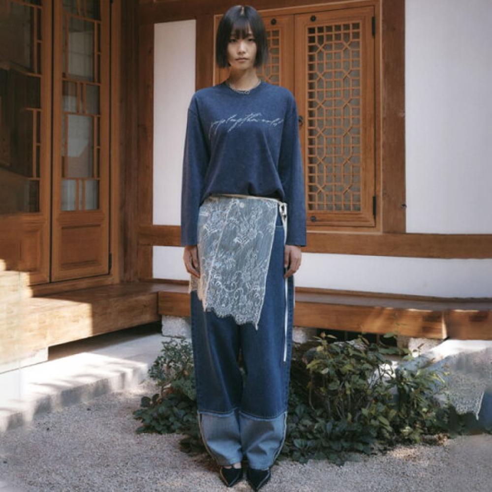 People Of The World Turn Up Barrel Denim Pants 25fw