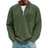 Men S Loose Fit Corduroy Long Sleeve Stand Collar Zip Up Casual Sweatshirt