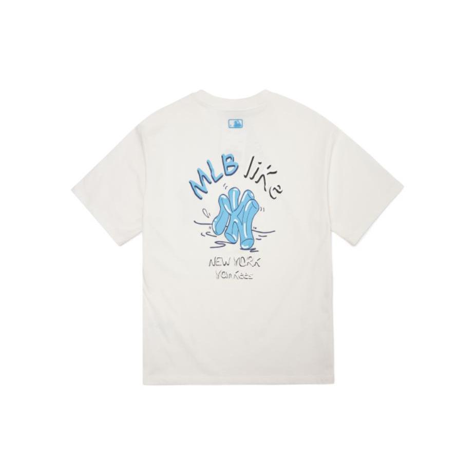 MLB T Shirts Unisex Ivory White Crew Neck Moderate Straight Fit 3ATSL1023-50IVS XS
