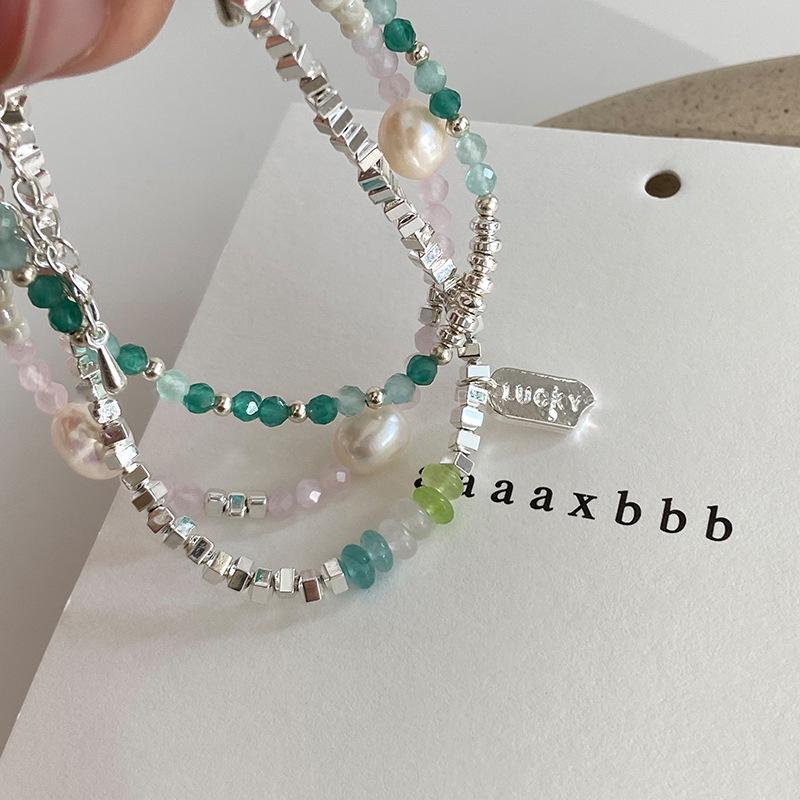 Freshwater Pearl & Green Crystal Bracelet - 2022 Design for Women