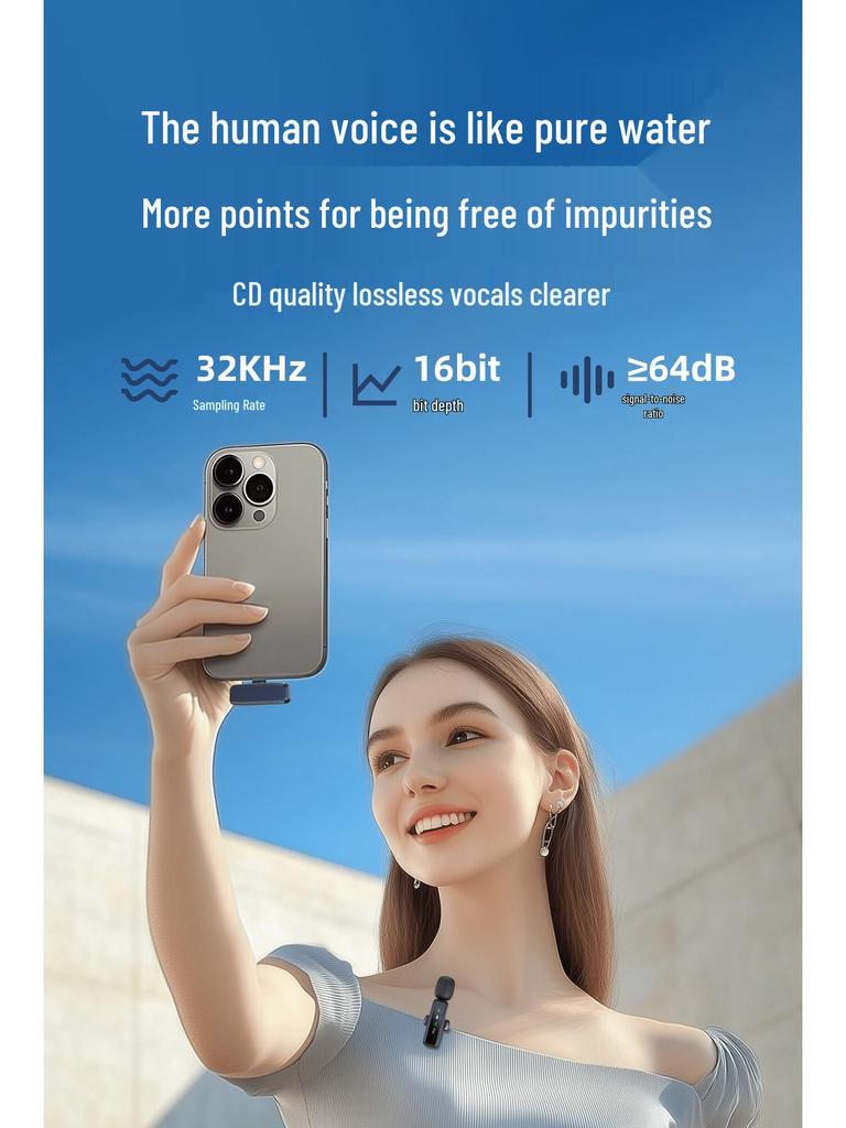 New J81 Lavalier Microphone: Smart Noise Reduction, Wireless J82 Three-in-One Mic