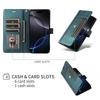 RFID Bloking Phone Case with 6 Card Slots & Cash Pocket Kickstand PU Leather Wallet Case with Wrist Strap for iPhone 17/16/15, Samsung, Xiaomi