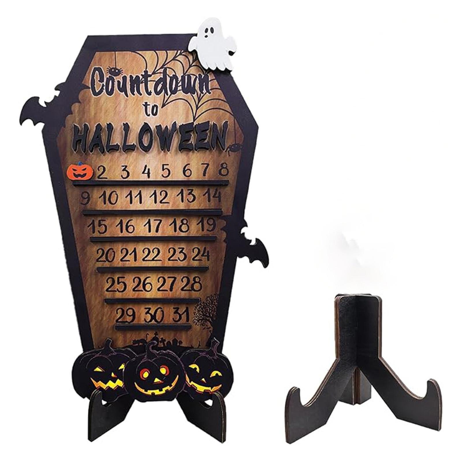 

Адвент-календарь на Хэллоуин, забавные деревянные гробы, привидения, тыквы, обратный отсчет для домашнего классного украшения, новинка, сделанная своими руками, центральные украшения стола