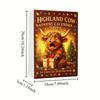 Highland Cow Christmas Countdown Calendar Durable Acrylic Hanging Design Holiday Decor Gift Box  for Family Festive Decoration