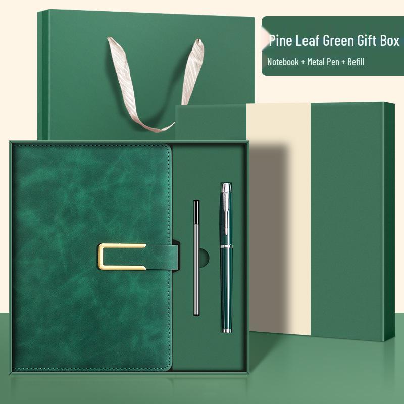 Custom Logo A5 Leather Notebook with Buckle - Thick, Soft, Business Stationery In a Gift Box Souvenir