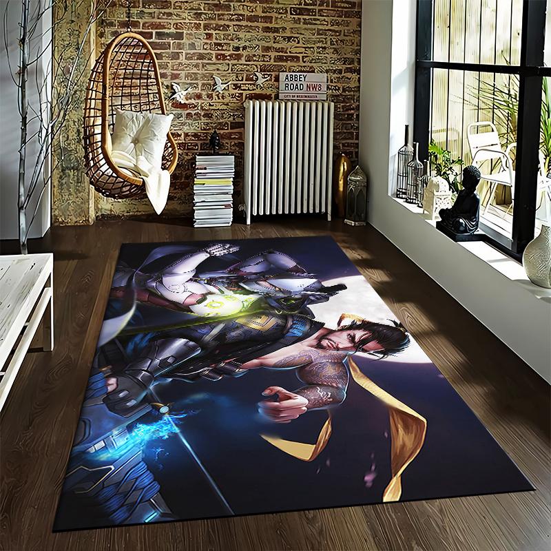 Combat Heroes Anime Style Rug Suitable for use as an anti-slip game mat for living room and bedroom sofas