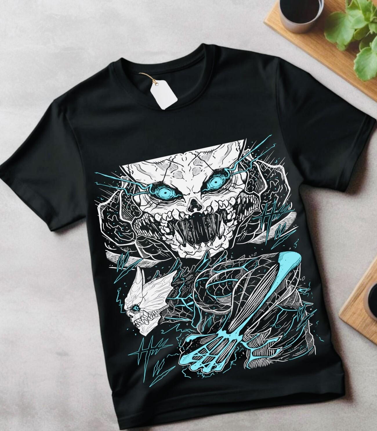 

Kaiju no 8 T-Shirt Mens Womens Tees Top Mina Shiro kaij Gift Manga Best Anime Graphic Tee Black Shirt L