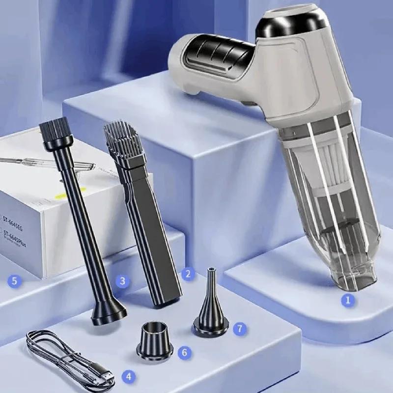 Vysavač do auta Bezdrátový přenosný vysavač 95000PA Ruční mini vysavač se silným sáním Vysoce výkonný foukač do auta