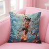 Chinese Anim Nezha Pillow Case Printed Pillowcase for Living Room Sofa Cushion Cover & Bedroom Decor