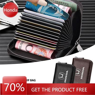 FIT Car New Honda Leather Car Driver's License ID Card Bank Card Wallet Emblem Car Accessories For Honda Accord CRV HRV Fit Jaz