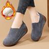 Autumn/Winter Plus Velvet Warm Slip-On Shoes: Thick Sole, Heightened Design for Middle-Aged and Elderly Women